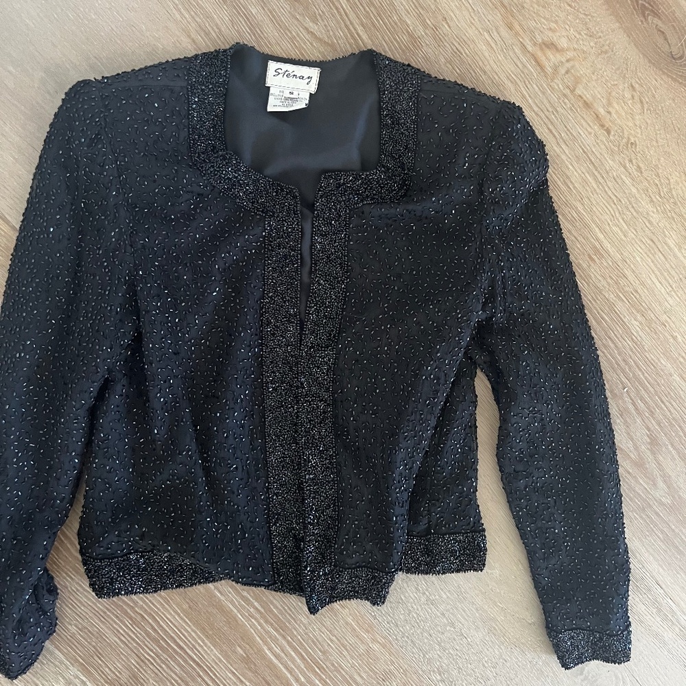 Vintage Black Sequin Jacket | Size Small - Picture 3 of 5